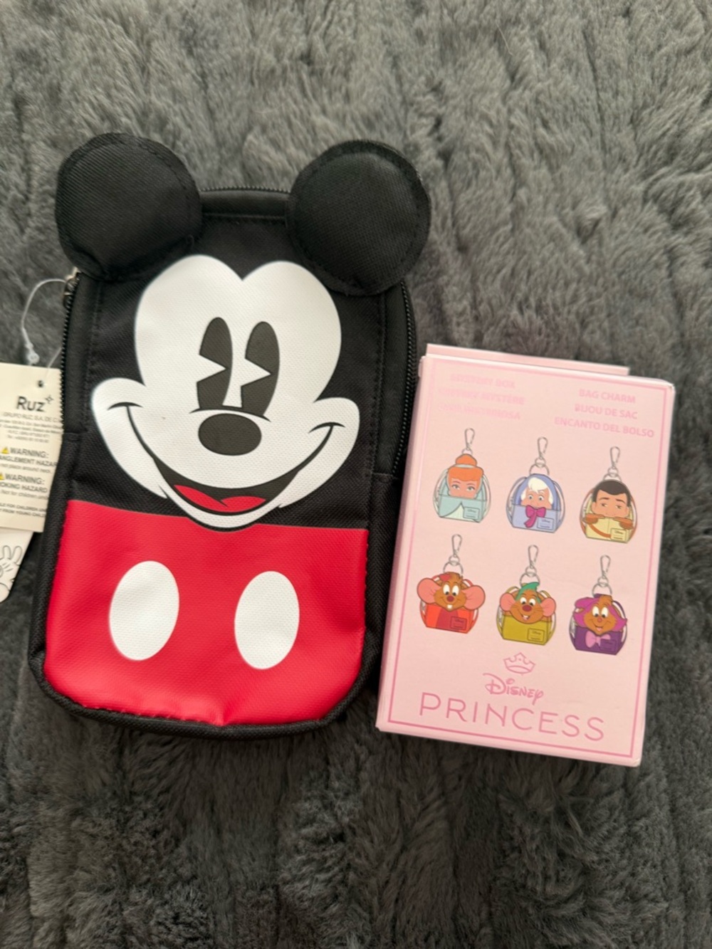 Loungefly Disney Charm & Mickey Mouse Black, Red & White Crossbody Bag